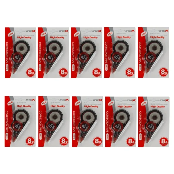 Magnetek Inox Düzeltici Şerit Silici 5 mm x 8 mt 10 Adet Yüksek Kalite Ofis ve Okul Kullanımı İçin