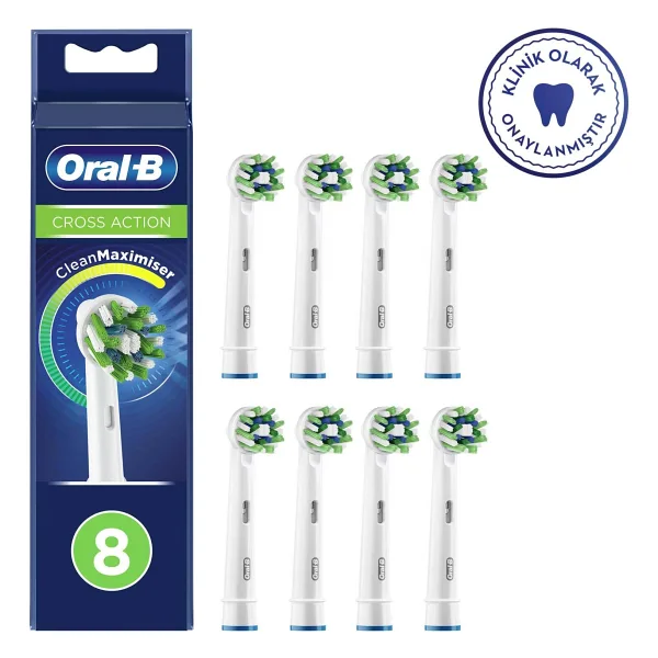 Oral-B Cross Action Clean Maximiser 8'li Diş Fırçası Başlığı
