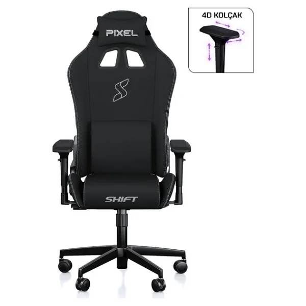 Pixel Shift Siyah Kumaş Oyuncu Koltuğu