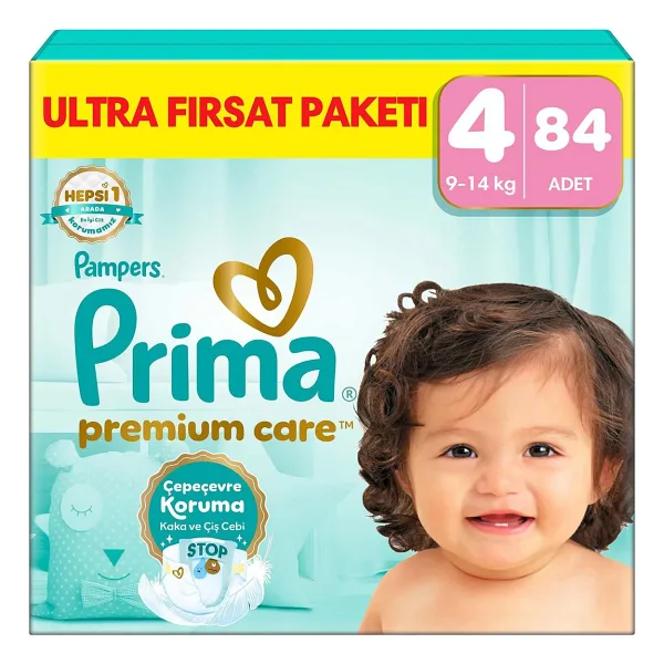 Prima Premium Care 4 Numara Maxi 84'lü Bebek Bezi
