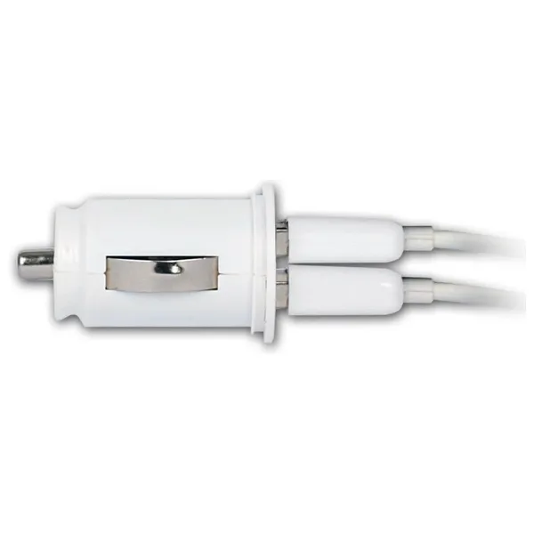 RETRO 5V 2.1A iPad, Tablet, Telefon USB Araç Şarj Adaptörü - Beyaz - Çift USB