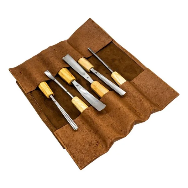 Rox Wood 0126 Premium 6 Parça Deri Çantalı İskarpela Seti