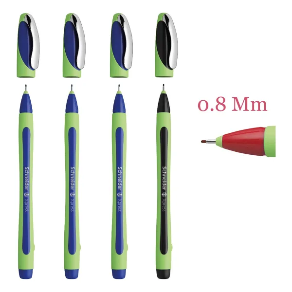 Schneider Xpress 0,8 mm Fiber Uçlu Kalem 3 Mavi 1 Siyah