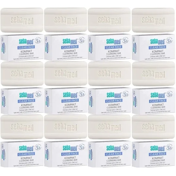 Sebamed Clear Face Kompakt Yüz Temizleme Barı Sabun Sivilceye Yatkın Cilt 100Gr (12 Li Set)