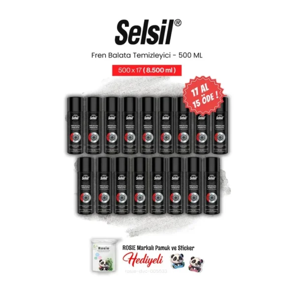 Selsil Fren Balata Temizleyici Sprey 500 Ml, 17 Al 15 Öde Ve Rosie Pamuk 500 ML