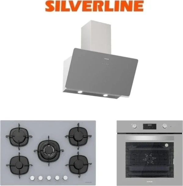 Silverline Gri Cam Ankastre Set (3457 Soho 60+CS5365S01+BO6502S02) - Beyaz