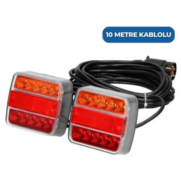 SUGA Karavan & Römork İçin Mıknatıslı Stop Lambası Seti - 10 m Kablo, 7 Pin, CE Belgeli