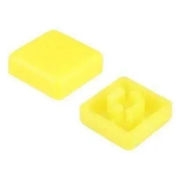 Tact Switch Kapağı Kare Sarı- 10x10x5mm