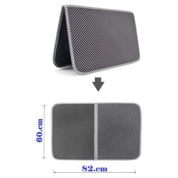 TİNEKE Büyük Boy Elekli Kedi Tuvalet Önü Paspası Katlanabilir 82 X 60 Cm Siyah