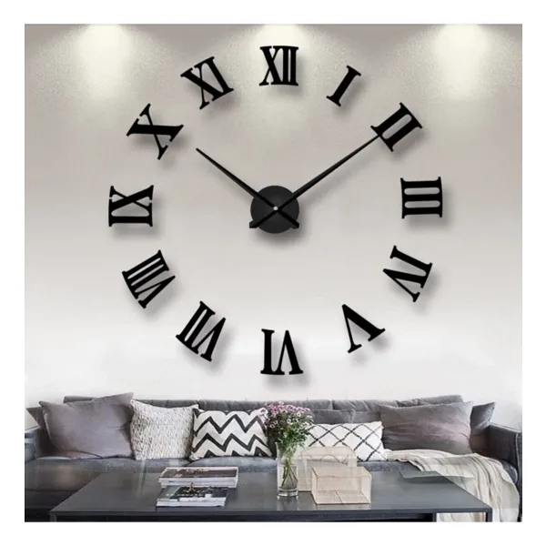 Tooall Wooden Factory Time Collection 3D Roma Rakamlı Duvar Saati (Siyah)