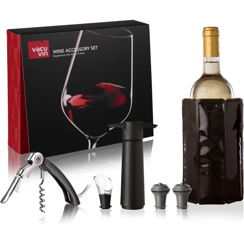 Vacu Vin Şarap Aksesuar Seti (Tirbüşon, Soğutucu, Servis, Vakum Set, Stoper), Kutulu (68897606)