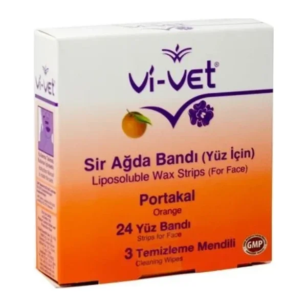 Vi-Vet Portakal Normal Ciltler için Yüze Özel 24'lü Sir Ağda Bandı