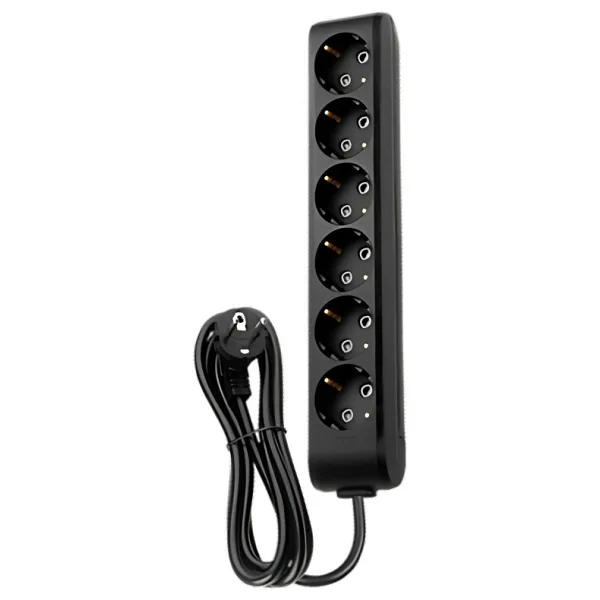 Viko Multi-let 90133605 Topraklı Siyah 5 m 6'lı Priz