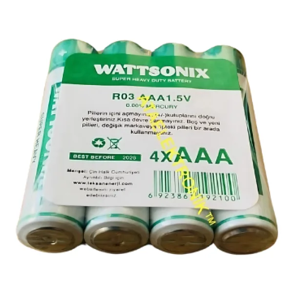 WATTSONIX KALIN PİL 1.5 AA 4ADET