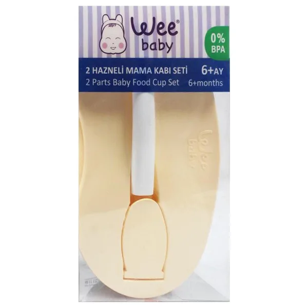 Wee Baby 2 Hazneli Sarı Mama Kabı Seti