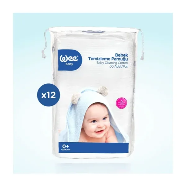 Wee Baby 60'lı 12 Adet Bebek Temizleme Pamuğu