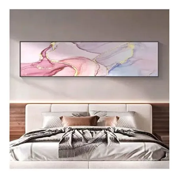 Yatak Odası Soyut El Yapımı Yağlı Boya Tablo 165x64cm