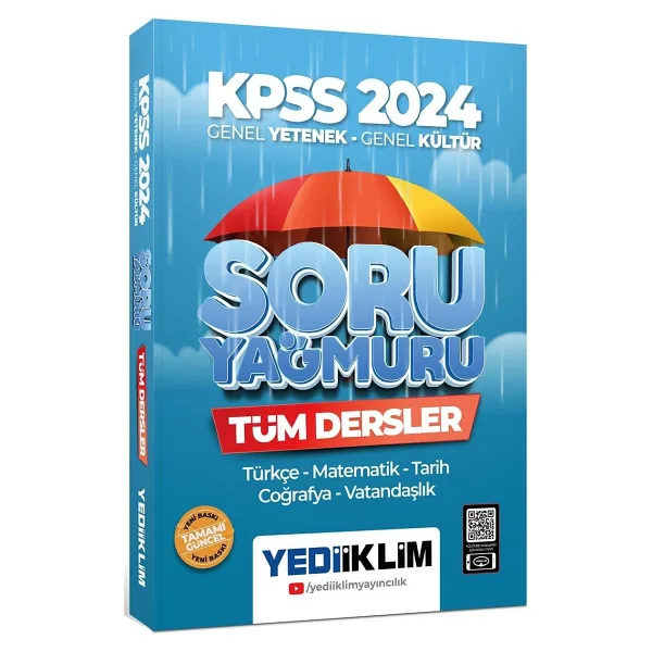 Yediiklim Yayınları 2024 KPSS Genel Yetenek Genel Kültür Tüm Dersler Soru Yağmuru