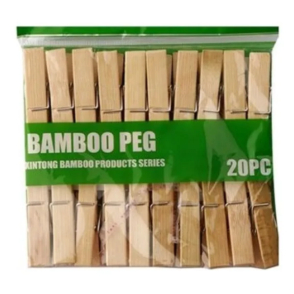 Yyb Standart Ahşap Bambu 20'li Mandal 2 Paket