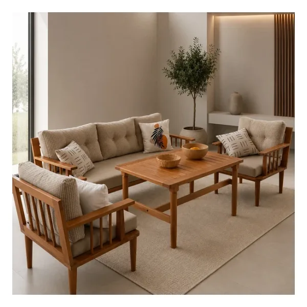 Zerka Concept Vizyon 3+1+1+Masa Masif Bahçe & Balkon Takımı