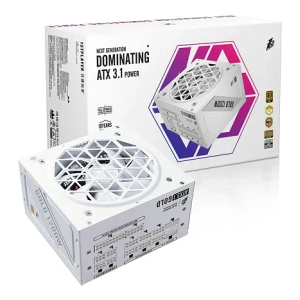 1ST PLAYER NGDP 1200W 80+ GOLD ATX3.1/PCle 5.1 JAPON KAPASİTÖR FULL MODÜLER APFC 10 YIL GARANTİLİ BE