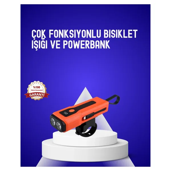 600 Lümen Şarjlı Bisiklet Farı COB Yan Çakar Acil Durum
