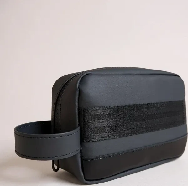 Aggu Bebe Siyah Deri Erkek Tıraş Çantası Günlük El Çantası Portföy - Clutch Bakım Çantası