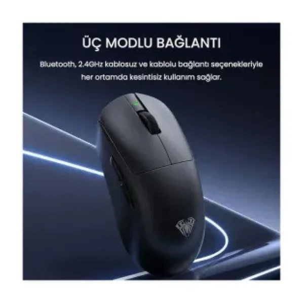 Aula V9 Pro Siyah Şarjlı Optik Kablolu/Kablosuz Oyuncu Mouse