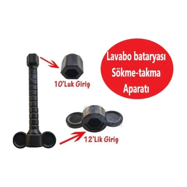 Batarya Musluk Altı Montaj Sabitleme Vida Somun Sıkma Aparatı Kovan Anahtarı 10-12