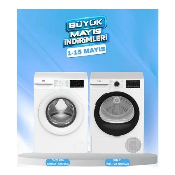 Beko İkili Fırsat Beyaz Çamaşır Makinesi Cmxt 9120 -KMX91 Modern Tasarım