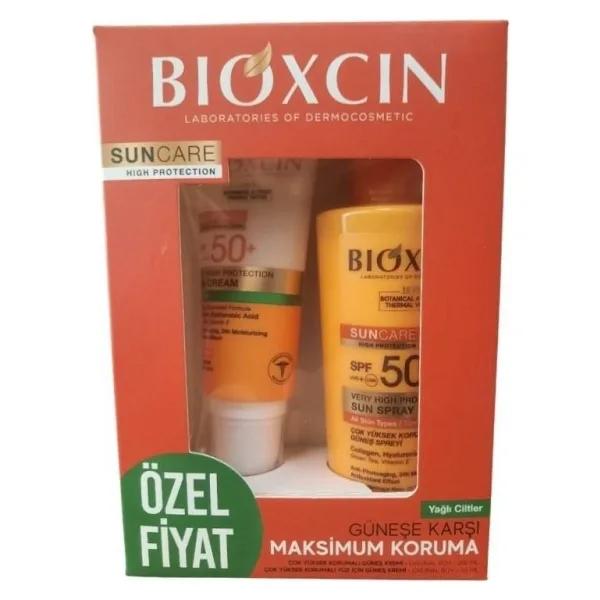 Bioxcin Sun Care Yağlı Ciltler Için Güneş Kremi SPF50+ 50 Ml- Bioxcin Sun Care Sprey SPF50+ 200 ml
