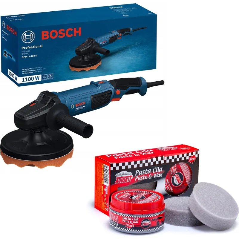 Bosch Professional GPO 11-180 S Köşeli Polisaj Makinası + Autokit Pasta Cila Set 2 Süngerli