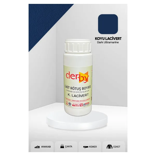 Derby Deri Eşyalar Için Örtücü Yoğun Rötuş Boyası 100 Ml - Kartela Renkleri, Koyu Lacivert