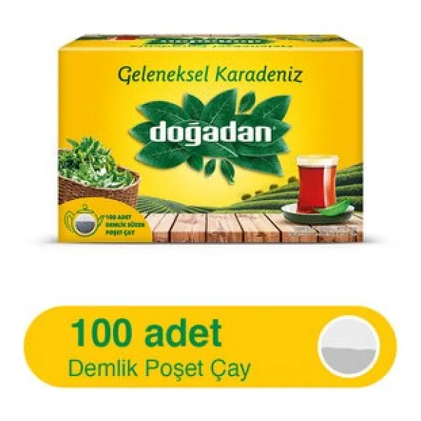 Doğadan Geleneksel Karadeniz Demlik Poşet Çay 100'LÜ 320 G ( 9 Adet )