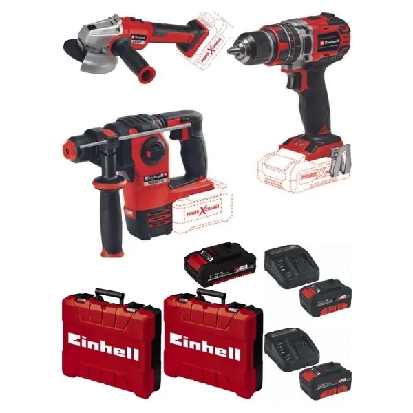 Einhell TP-CD 18/50 Li-i BL + Herocco Kırıcı + Axxio 18/115 Q Elektrikli El Aletleri Seti