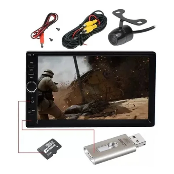 EXVOL Kıngwınn Kw-4000 Oto Double Teyp 7 Inc+park Kamerası 4x55w Mp5 Bluetooth Usb Sd Aux 2 Yıl Garantili