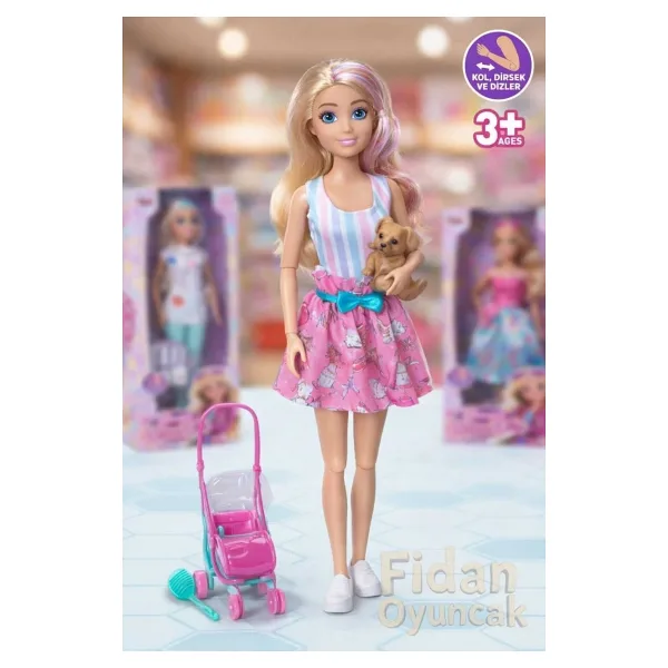 Fidan oyuncak Elonna Urban Life - 30 cm Aksesuarlı Eklemli Moda Bebek Seti