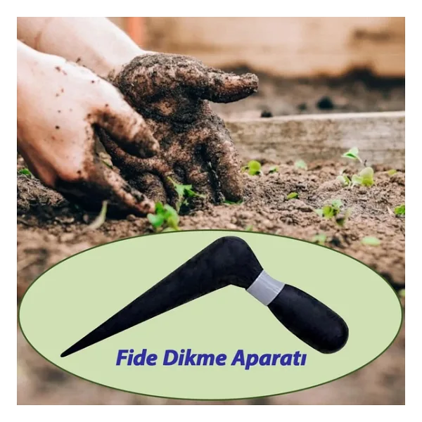 Fide Fidan Dikme Aparatı Dökme Plastik Sivriç Toprak Delme Ekim Aleti 18 Cm