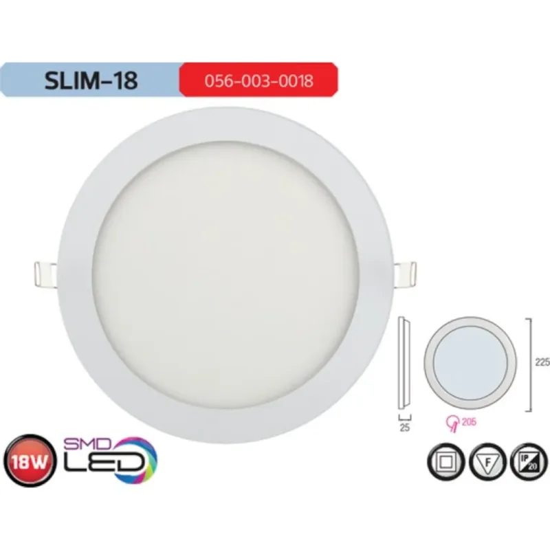 Horoz 18w Panel Spot(SIVA ALTI) Beyaz Işık 1170 Lümen 18w Slim Led
