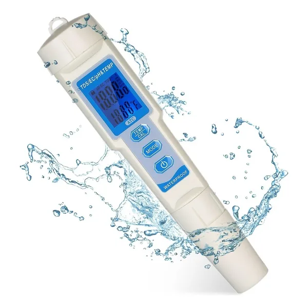 Hubstein 4 In 1 Kalem Tipi Ph Ec Tds Sıcaklık Ölçer LED Ekranlı Su Kalite Test Ölçüm Cihazı