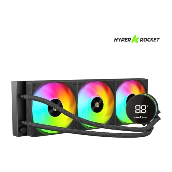Hyper Rocket 360MM Argb WL360YN Siyah Sıcaklık Göstergeli Işlemci sıvı soğutucu