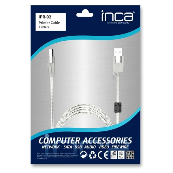 Inca IPR-02 3 m USB 2.0 Yazıcı Kablosu