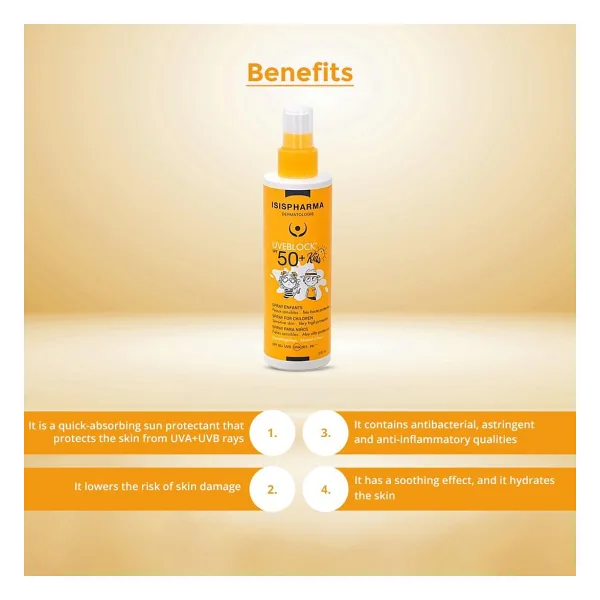 Isispharma Uveblock Kids 200 ml 50 Faktör Çocuk Güneş Spreyi