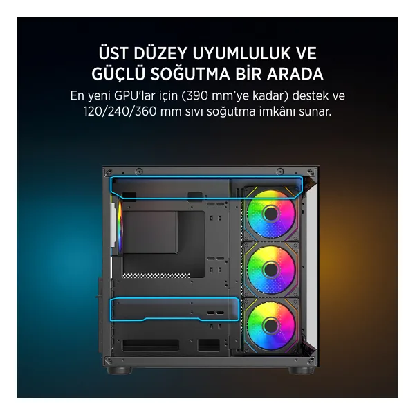 James Donkey Stark S800 ARGB Fanlı 650 W ATX Oyuncu Kasası