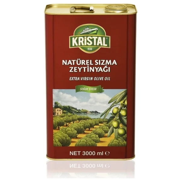 Kristal Dolgun Güçlü Natürel Sızma Zeytinyağı 3 lt