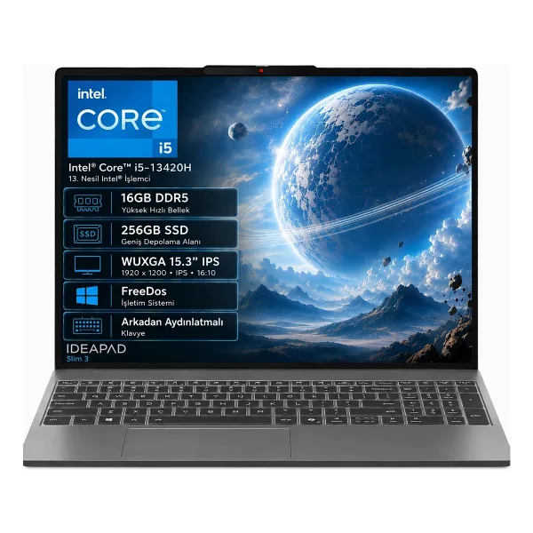 Lenovo IdeaPad Slim 3 15IRH10 83K100Q0TR i5-13420H 16 GB 256 GB SSD UHD Graphics 15.3