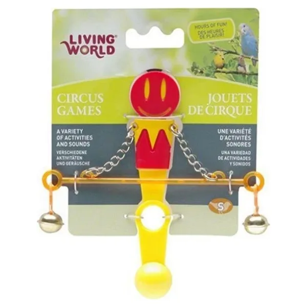 Living World Kırmızı-Sarı Zilli Denge Çubuğu Kuş Oyuncağı