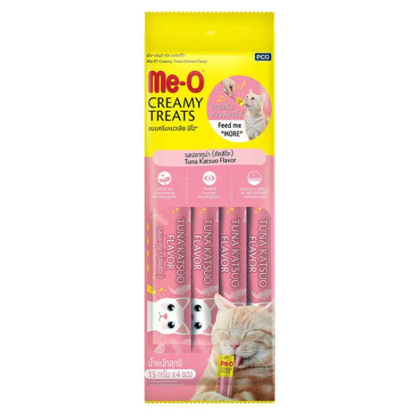 Me-O Creamy Treats Çizgili Orkinos Balıklı 4x15 gr Sıvı Kedi Ödül Maması