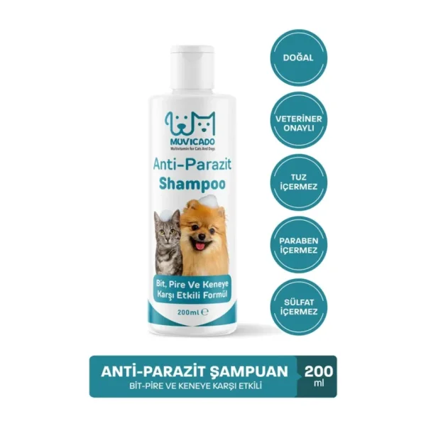 muvicado Kedi Köpek Parazit Şampuanı Bit Pire Parazit Kene Damlası Tarağı Tasması İle Kullanım