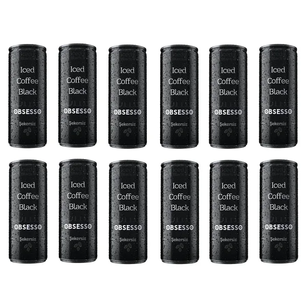 Obsesso Şekersiz Soğuk Kahve 250 ml x 12 Adet - 1 Paket - Ice Coffee